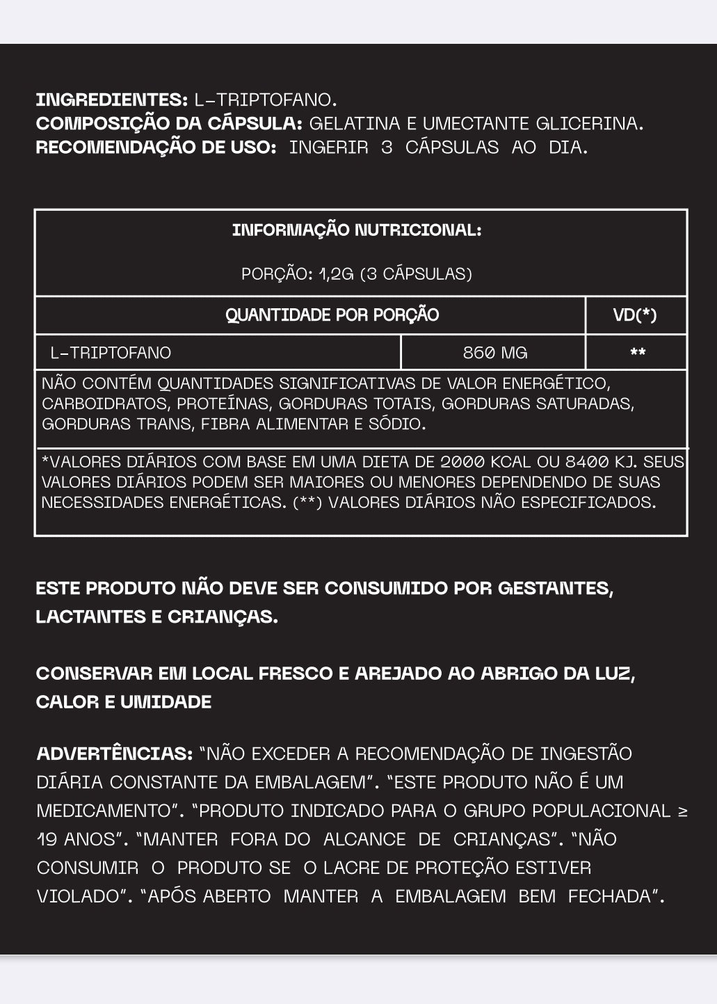 L-Triptofano - Aminoácido Natural para Sono, Humor e Bem-estar