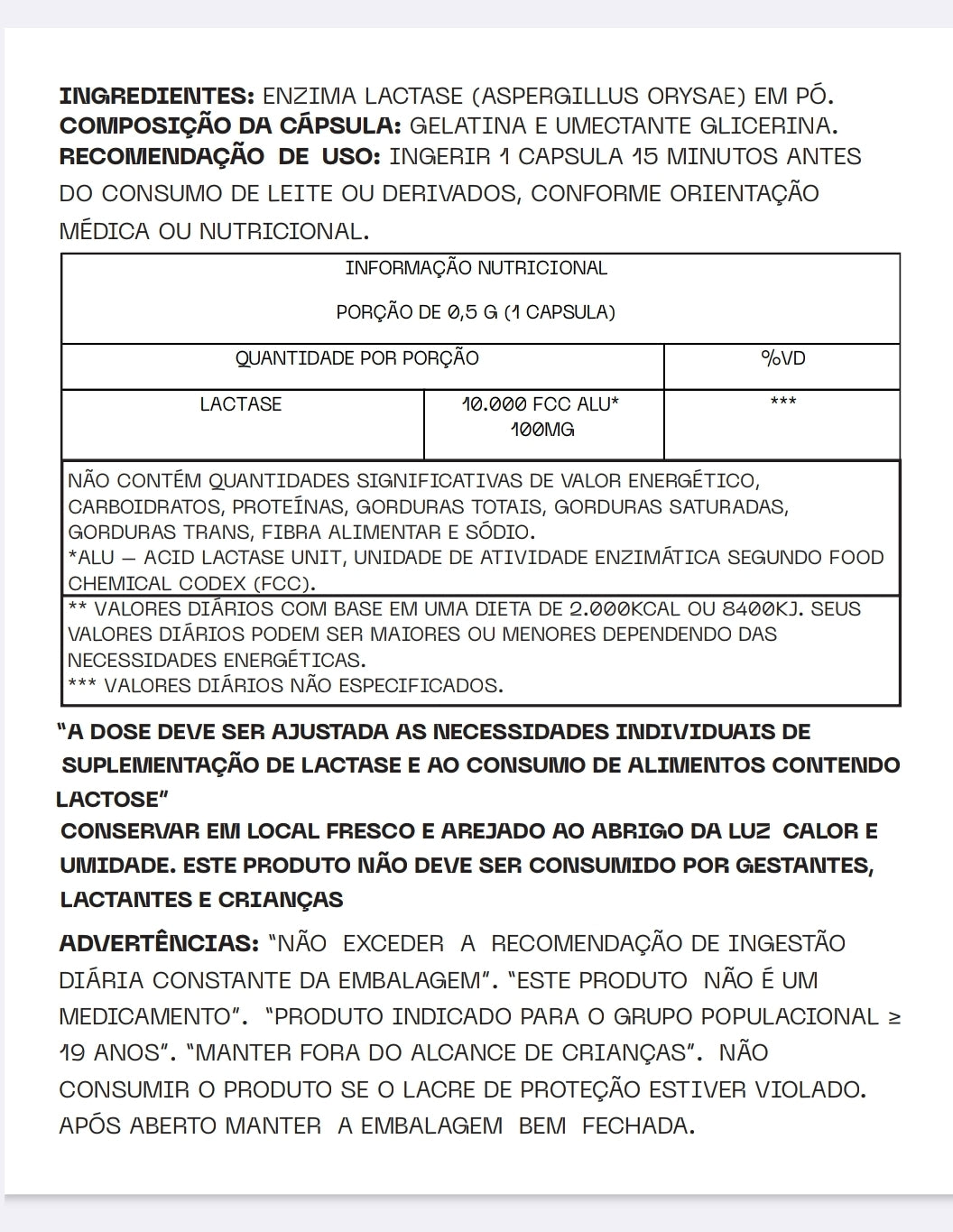 Enzima Lactase - Suplemento para Intolerância à Lactose e Digestão