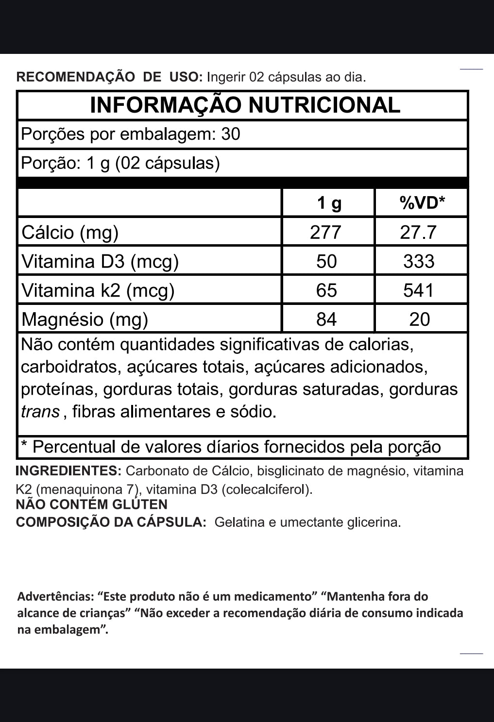 Osso - Complexo de Cálcio, Magnésio e Vitamina D para Saúde Óssea