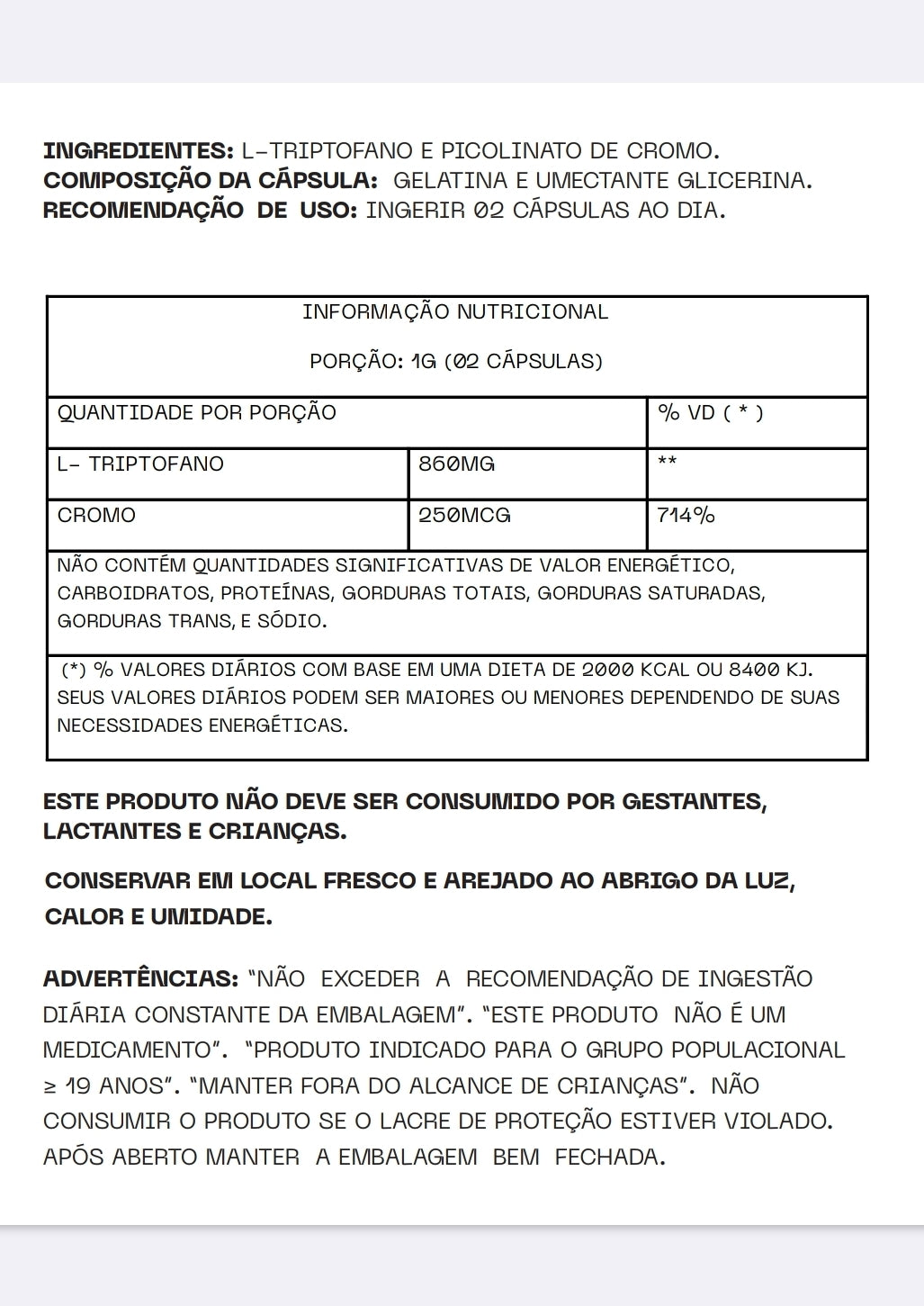 Menos Fome, Mais Resultado – Suplemento Natural com Triptofano e Cromo