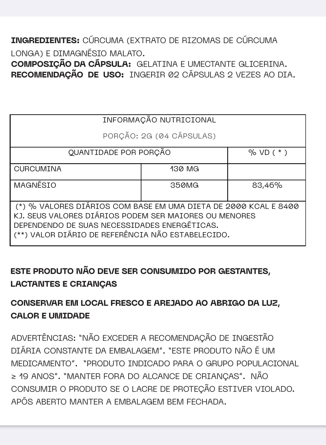 Cúrcuma com Magnésio Dimalato – Antioxidante e Anti-inflamatório Natural para Articulações e Músculos